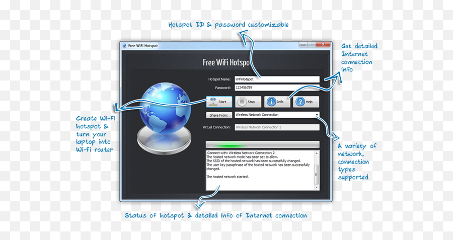 Free Wifi Hotspot - Wirelessly Share Any Internet Connection Wifi Router Software Png,Personal Hotspot Icon