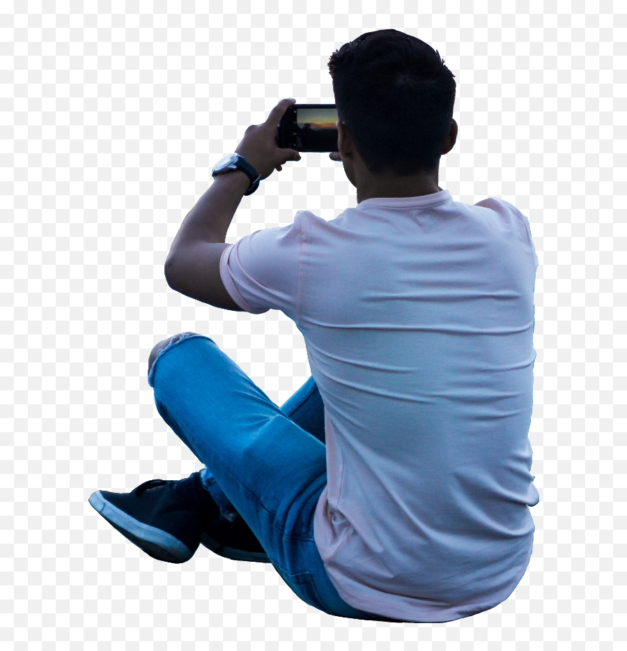 Person Sitting Back Png - Man Sitting With Back To Camera,Person Sitting Back Png