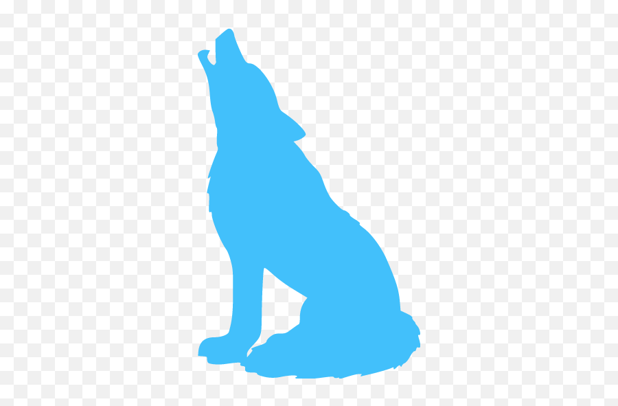 Caribbean Blue Wolf Icon - Free Caribbean Blue Animal Icons Howling Wolf Silhouette Drawing Png,Wolf Transparent