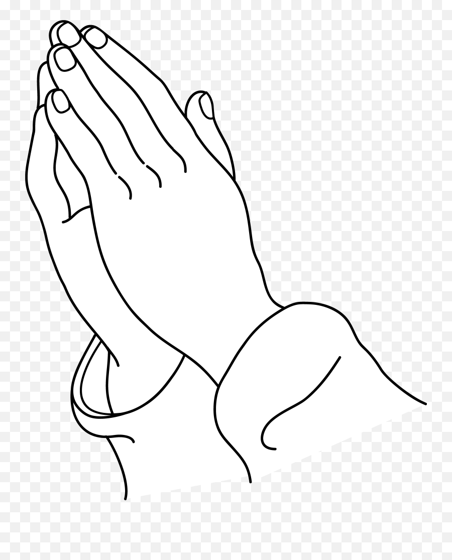 Openprayinghandsclipart Praying Hands - White Praying Hands Black Background Png,Hand Png Clipart