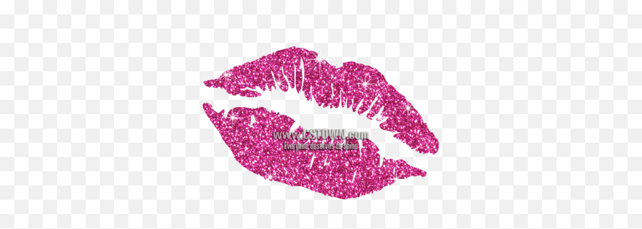 Glitter Pink Kiss Lip Hot Fix Transfer - Cstown Lip Gloss Png,Pink Glitter Png