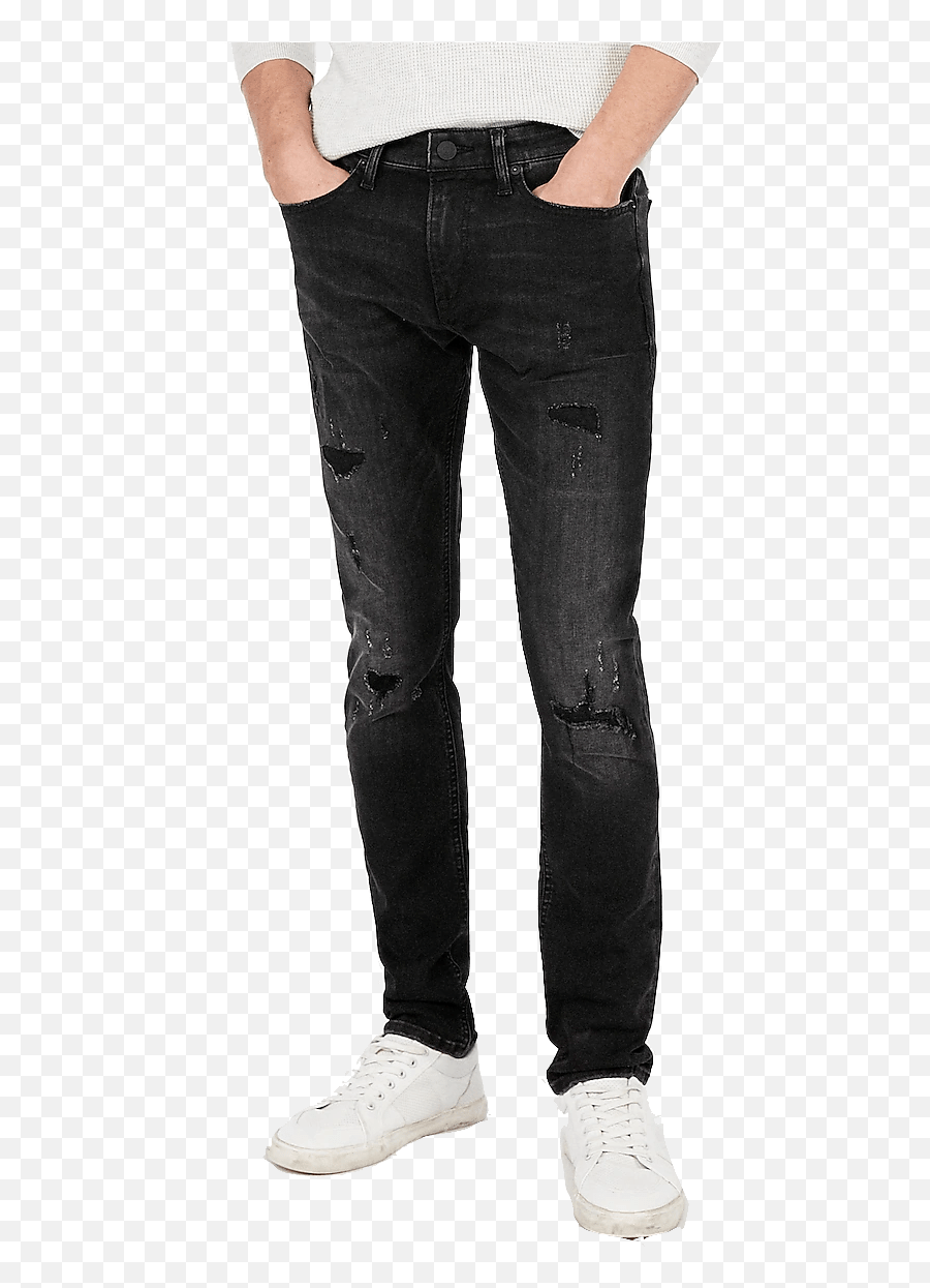 Skinny Black Hyper Ripped Stretch Jeans Mikecheck Collective - Billy Los Angeles Cloud Sweatpants Png,Jeans Png