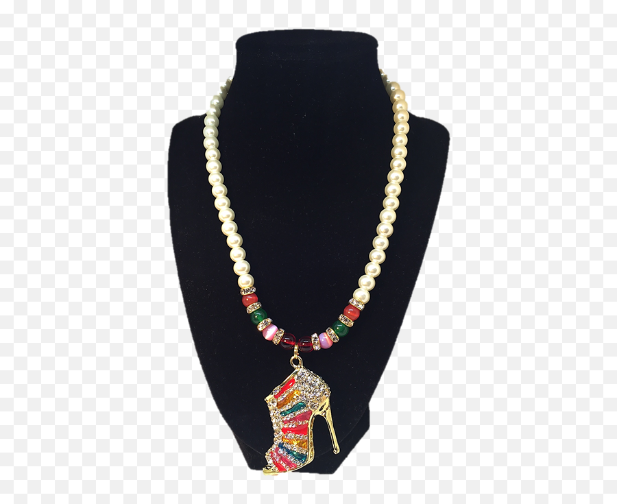 Multi Color High Heel Pearl Necklace - Pearl Design Necklace In Nepal Png,Pearl Necklace Png