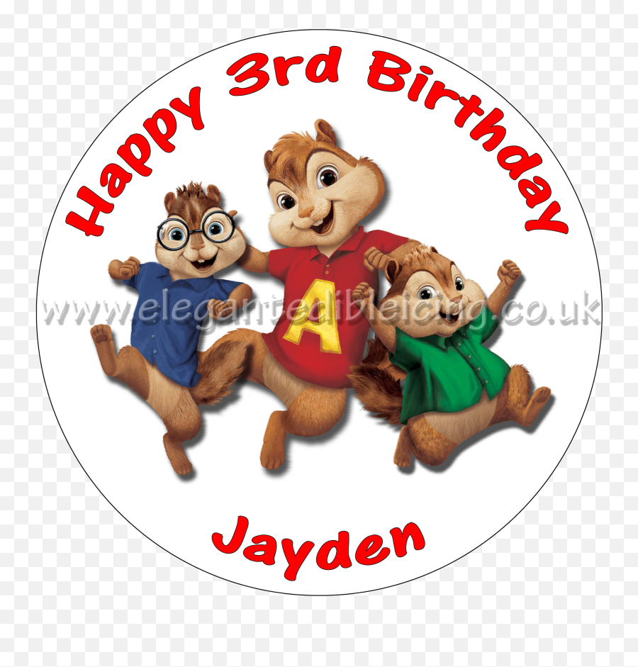 Download Alvin And The Chipmunks Cake Topper Personalised - Cartoon Png,Alvin Png
