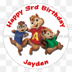 Download Alvin And The Chipmunks Cake Topper Personalised - Cartoon Png,Alvin Png