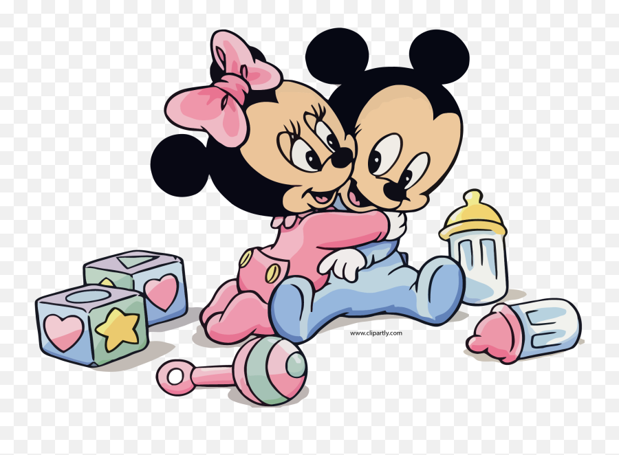 Baby Minnie And Mickey Hug Clipart Png - Baby Mickey Mouse And Minnie Mouse,Hug Png
