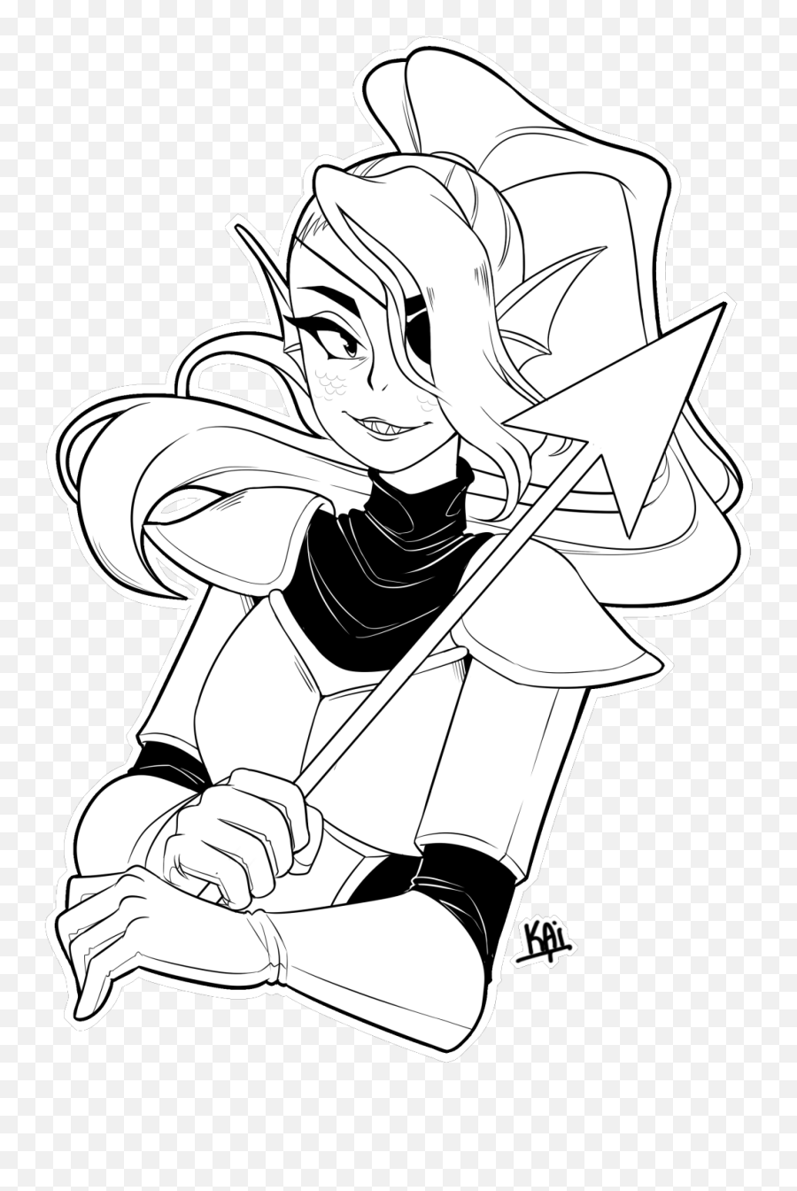 Inked Undyne - Fictional Character Png,Undyne Transparent