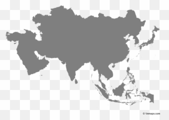 Grey Map Of Asia Free Vector Maps In 2020 - png