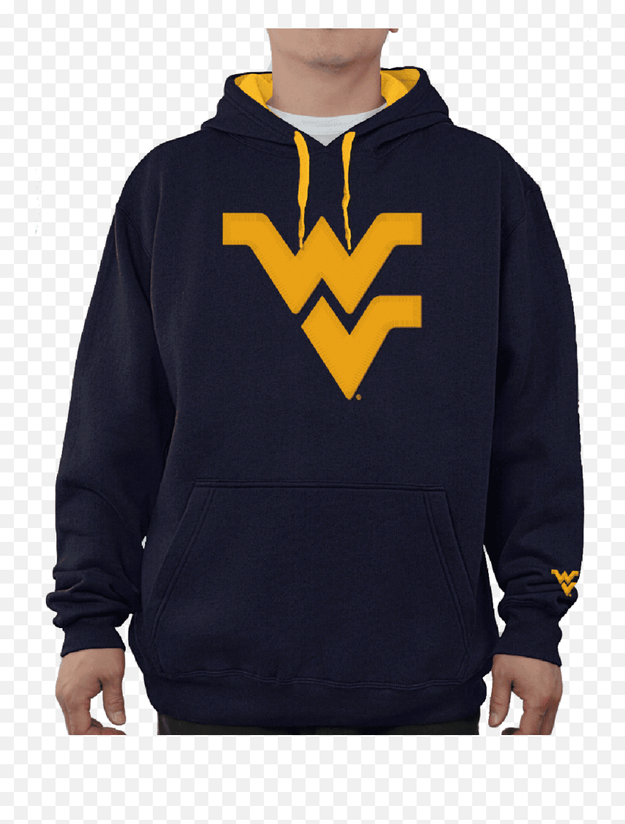 West Virginia Mountaineers Mens Blue Embroidered Icon Hoodie - Embroidered Collegiate Sweatshirt Png,Icon Mens