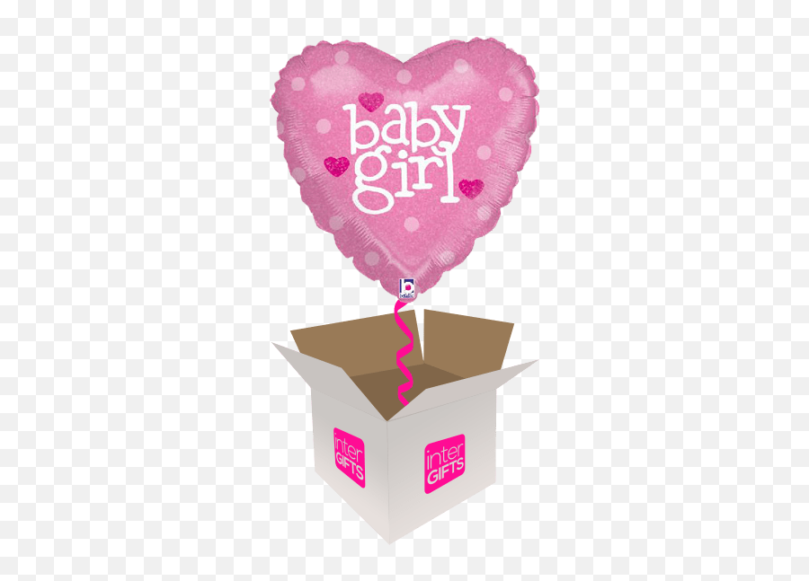 Download Hd Baby Girl Pink Hearts - Balloon Png,Pink Hearts Png