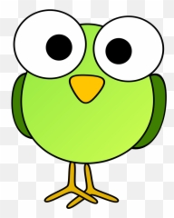 Googly Eye Clipart - Green Bird png