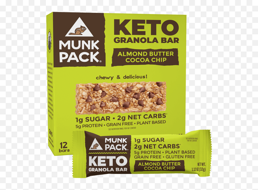 Almond Butter Cocoa Chip Keto Granola Bar 12 - Pack Munk Pack Keto Granola Bar Png,Windows 98 Icon Pack