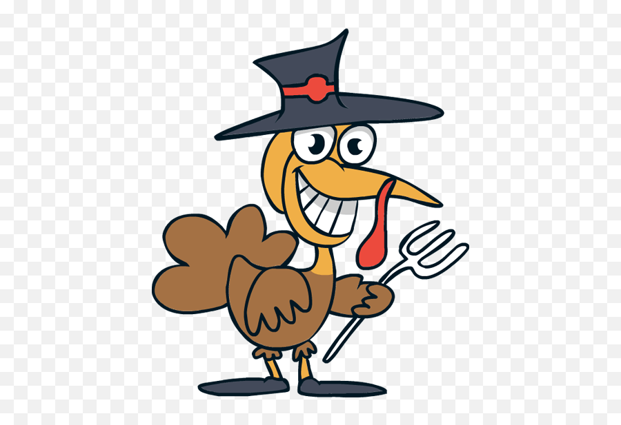 Download Turkey Clipart Hat - Thanksgiving Day Turkey Turkey With Fork Clipart Png,Turkey Clipart Transparent Background