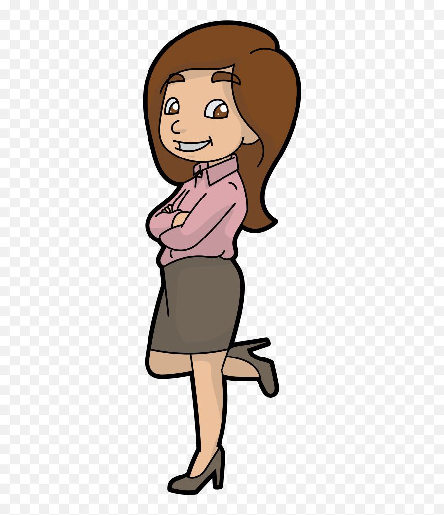 Filea Happy And Confident Cartoon Businesswomansvg - Cartoon Business Woman Png,Business Woman Png