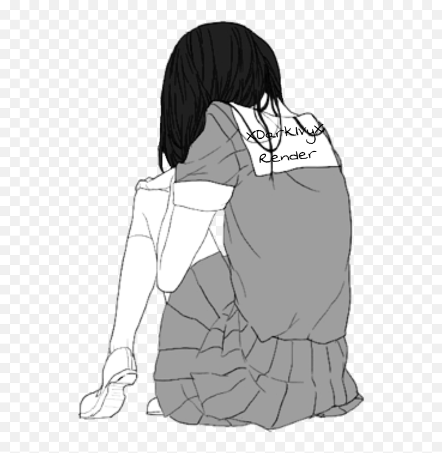 Hd Depressed Anime Girl Drawing - Depressed Sad Anime Girl Png,Girl Drawing  Png - free transparent png images 