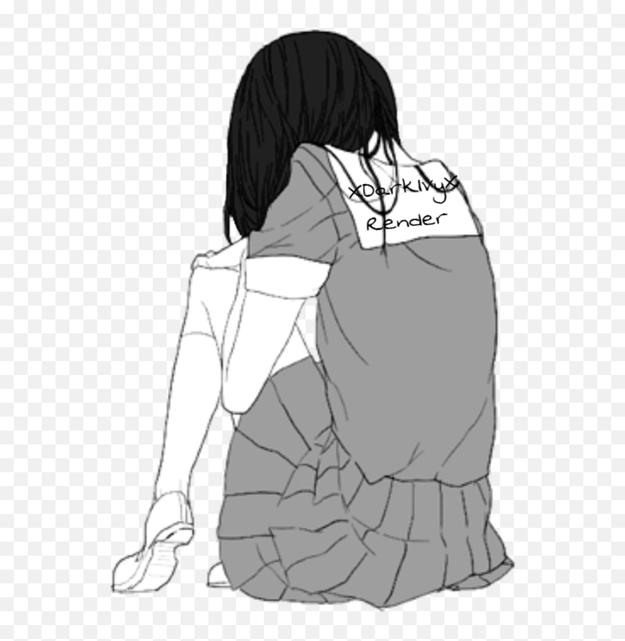 Hd Depressed Anime Girl Drawing - Depressed Sad Anime Girl Png,Girl Drawing Png