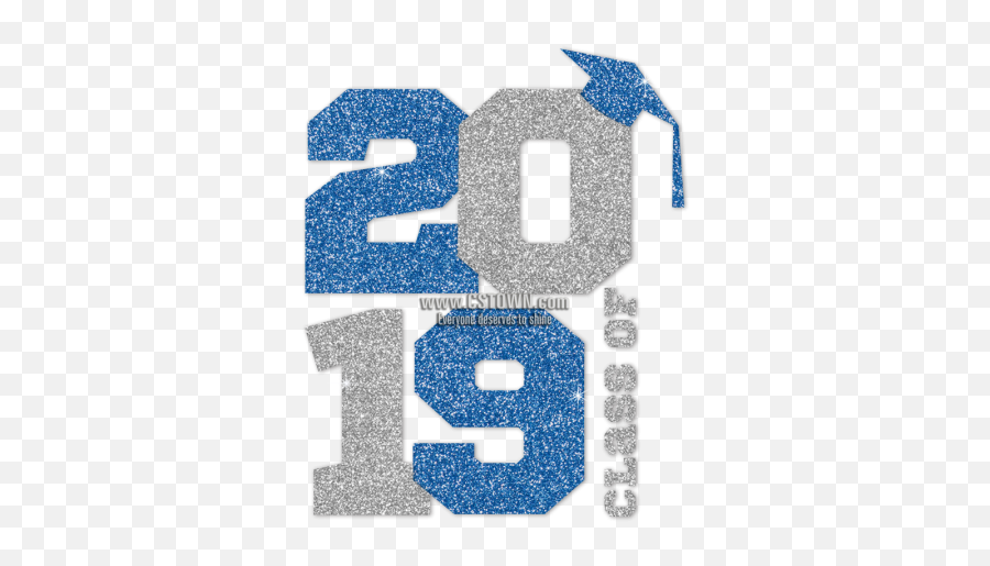 Class Of 2019 Blue And Silver Glitter Heat Transfer - Cstown Class Of 2019 In Silver Png,Silver Glitter Png