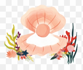 Seashell And Pearl Print U0026 Cut File - Seashells Pearls Design Png,Seashell Transparent