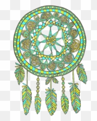 Dream Catcher Green Transparent Png - Dreamcatcher Drawing
