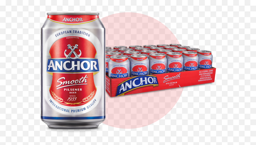 Anchor Smooth 24 - Can Pack Anchor Beer Can 24x320ml Png,Beer Can Png