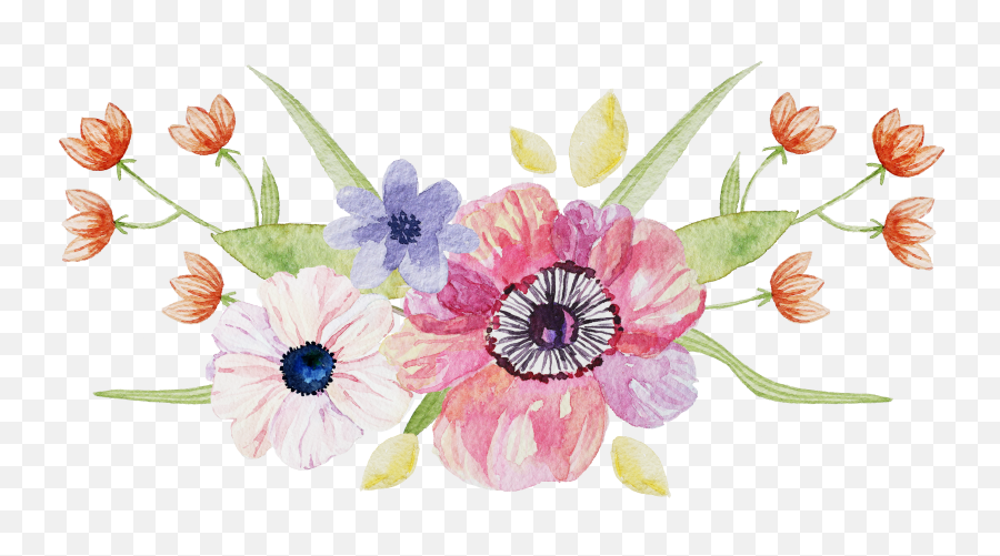 Fresh And Elegant Floral Watercolor Number - Elegant Floral Flower Elegant Watercolor Png,Watercolor Floral Png