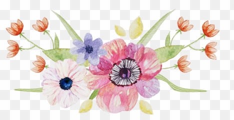 Fresh And Elegant Floral Watercolor Number - Flower Png