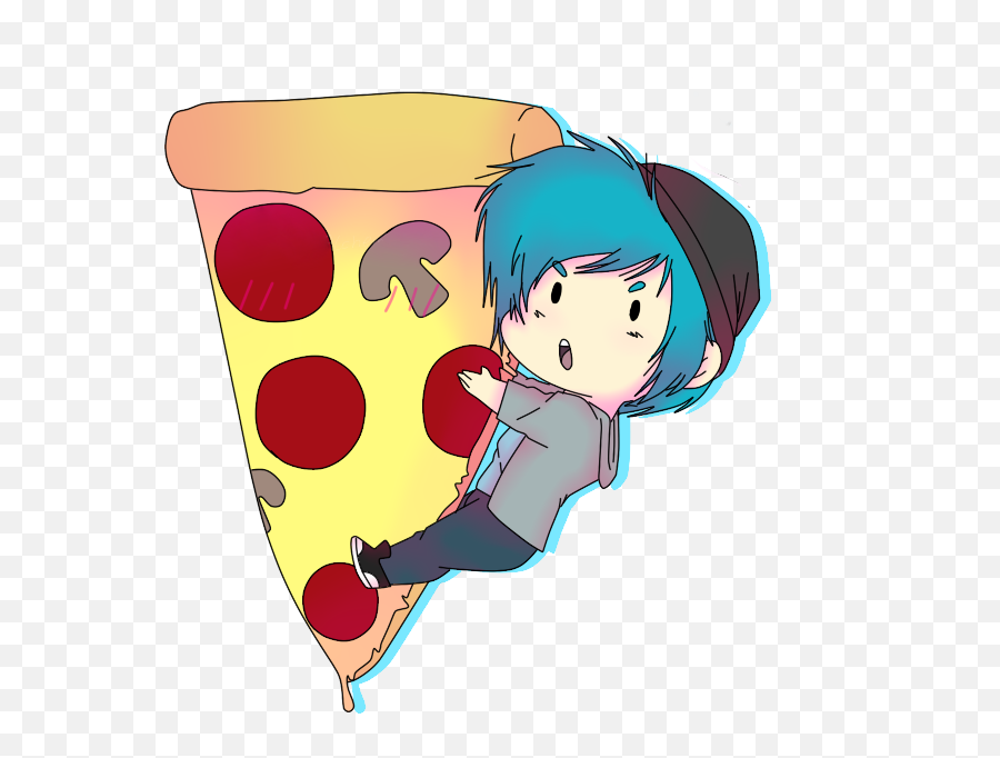 Download Hd Image Of Hugging Pizza Sticker - Cartoon Robby Stickers Png,Pizza Cartoon Png