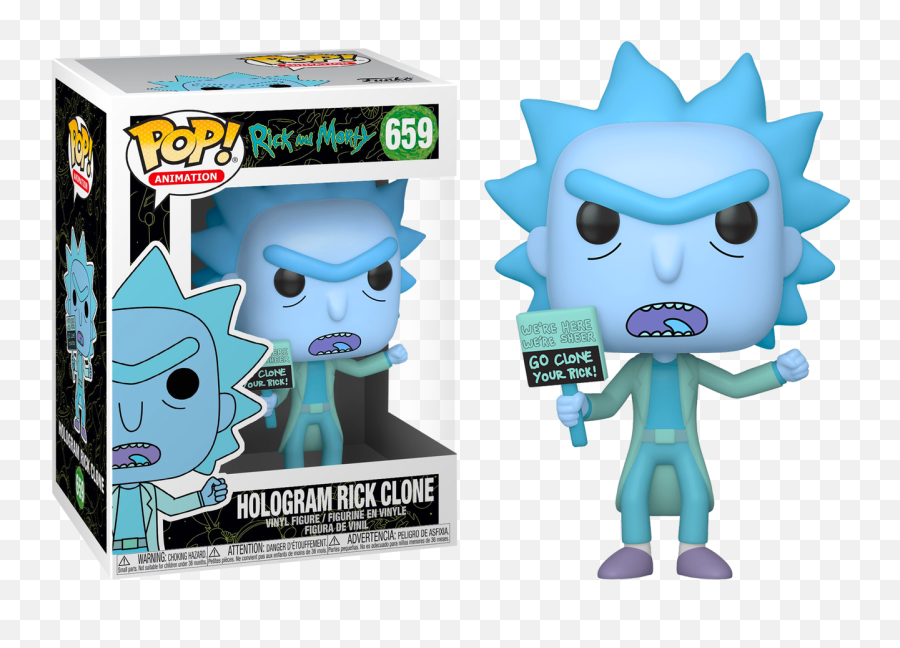 Rick And Morty - Hologram Rick Clone Pop Vinyl Figure Funko Pop Animation Rick Morty Hologram Rick Clone Png,Rick And Morty Logo Png
