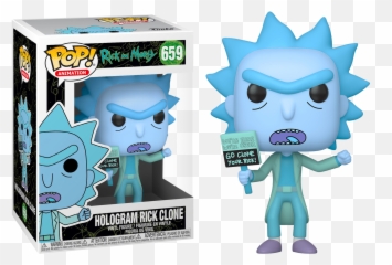 Rick And Morty - Hologram Clone Pop Vinyl Figure Funko Animation png