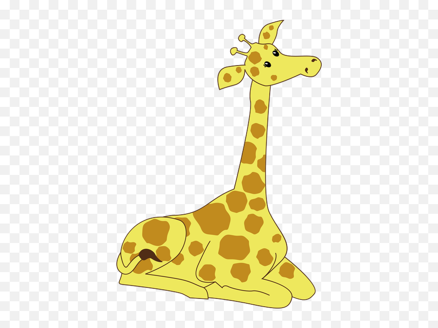 Kneeling - Cartoongiraffe Free Clip Art For Download Giraffe Sitting Down Drawing Png,Giraffe Png