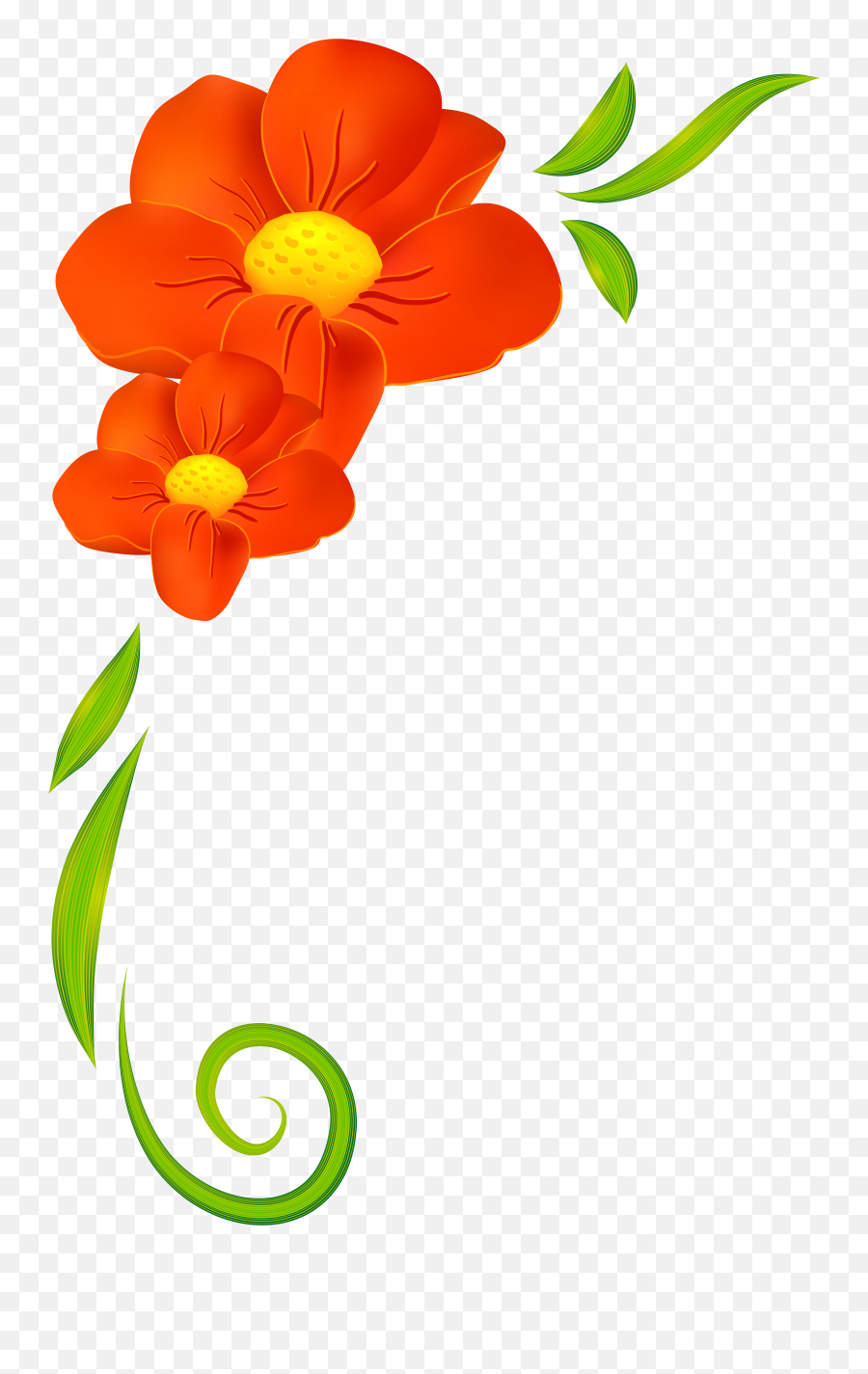 Free Orange Flowers Png Download - Orange Flowers Clip Art,Flowers Clipart Png