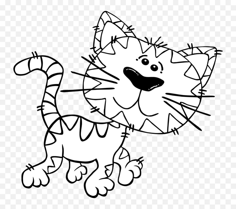 Cat Cartoon Clip Art - Cat Outline Png Download 800800 Cat Clipart Cartoon Black And White,Cat Outline Png