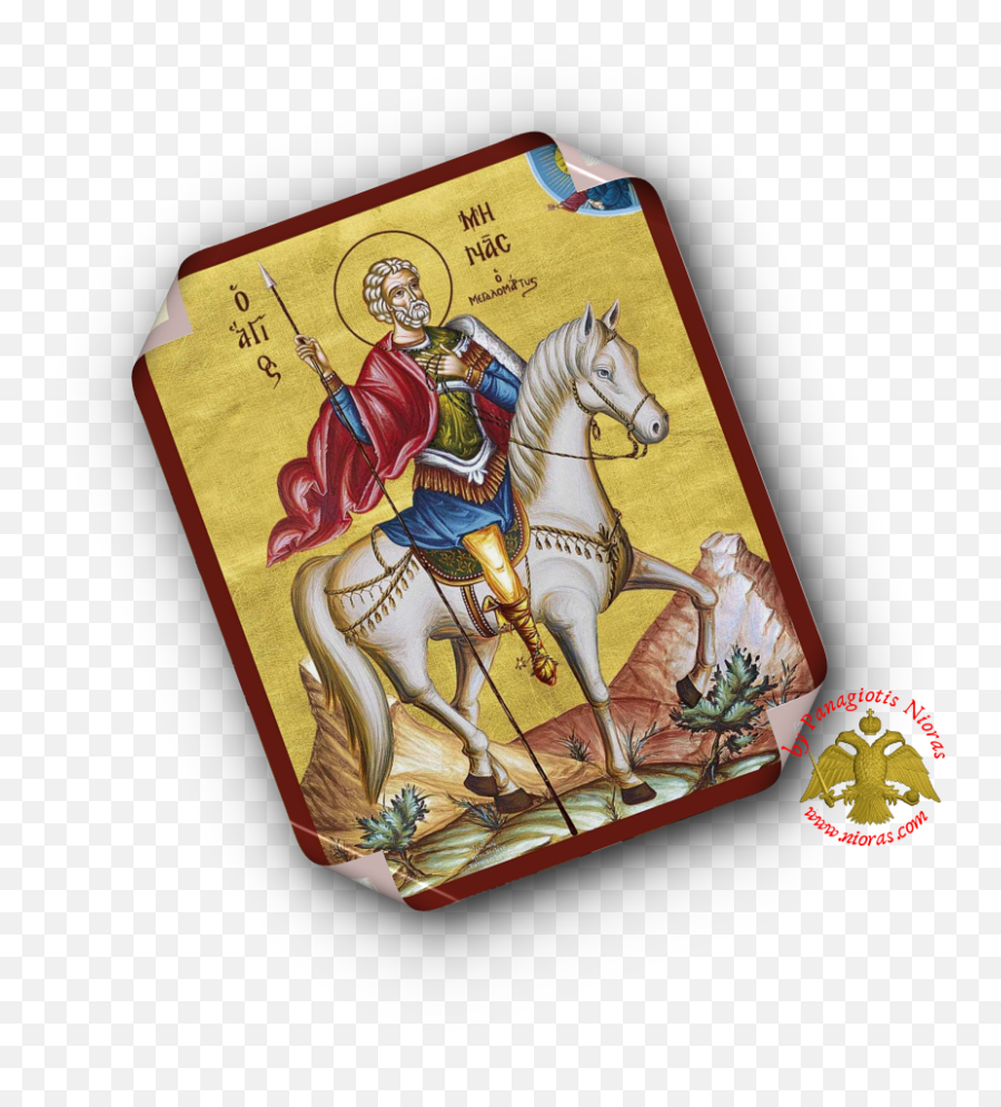 Laminated Icon Saint Mens In A Horseback Male Saints - Rein Png,Icon Mens