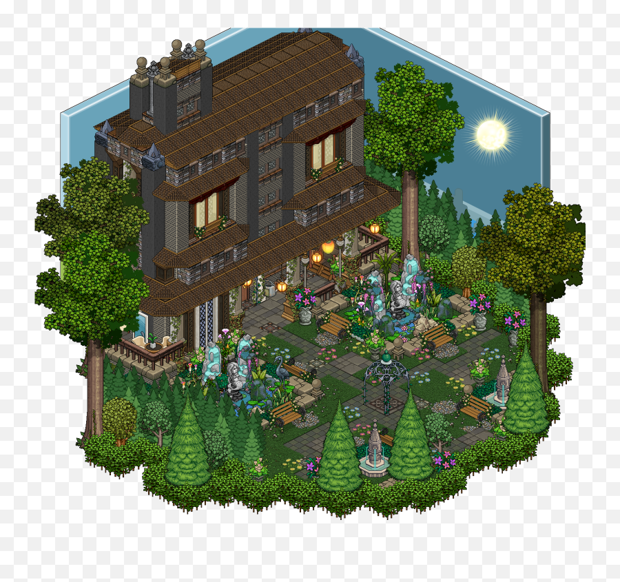 Download Mansion Habbo Minecraft Plan House Free Png Hq - Habbo House,Minecraft Tree Png