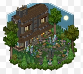 Download Mansion Habbo Minecraft Plan House Free Png Hq - Habbo House,Minecraft Tree Png