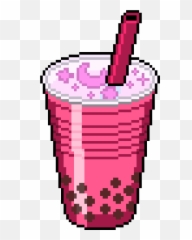 Boba Magenta Pixel Art Maker - Bubble Tea Pixel Art Png,Boba Png