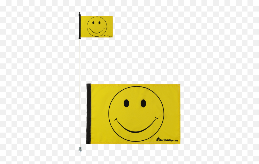 Yellow Smiley Face 12 X 18 Safety Flag W Black Or White 14 6u0027 Whip - Happy Png,Smiley Face Black Icon Transparent