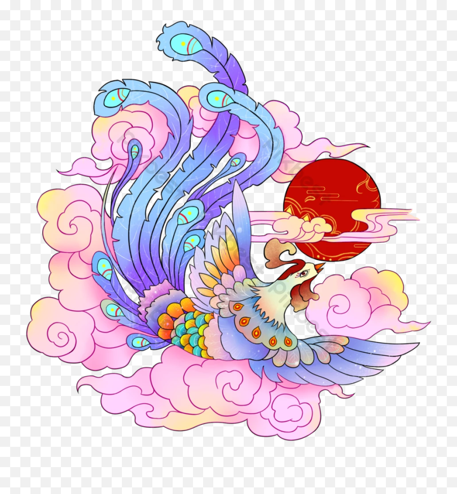 Phoenix Bird Traditional Auspicious King Of Birds Hi Png - Fictional Character,Phoenix Bird Icon