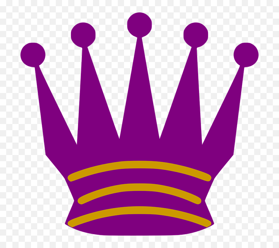 Purple And Gold Queen Clip Art - Vector Clip Transparent Queen Chess Piece Png,Queen Crown Png