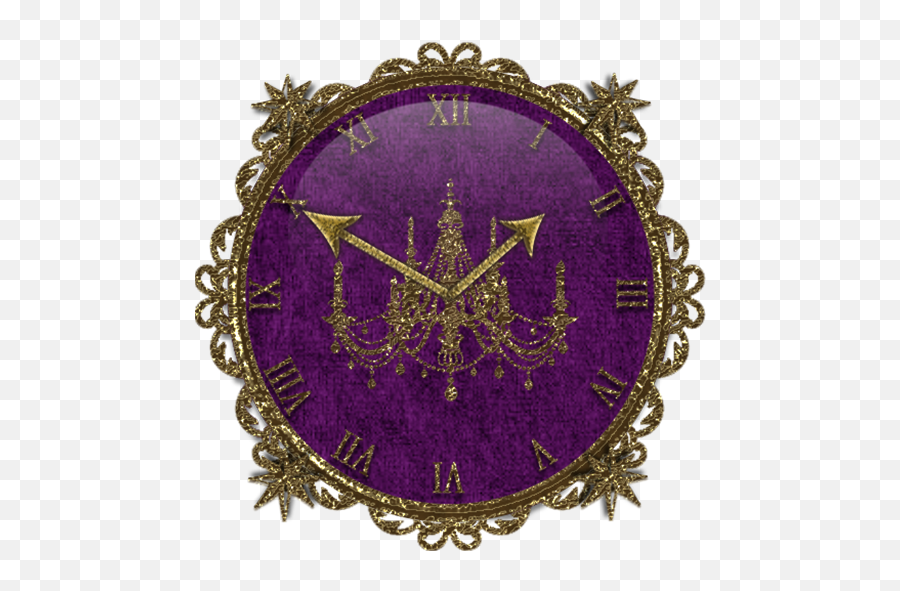 Purple Gold Chandelier Clock Widget Apk 11 - Download Apk Decorative Png,Purple Clock Icon