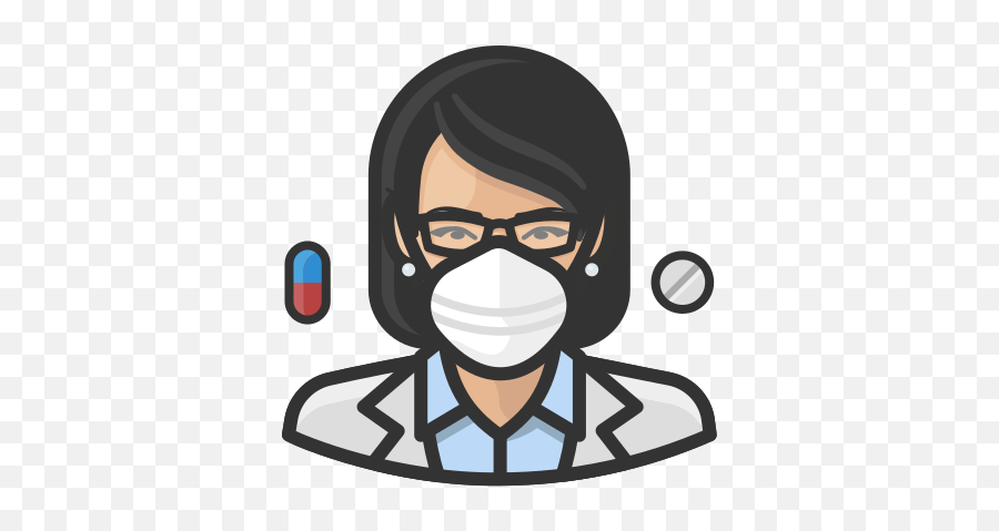 Pharmacist Asian Female Coronavirus People Avatar Mask - Pharmacist Avatar Png,People Graphic Icon