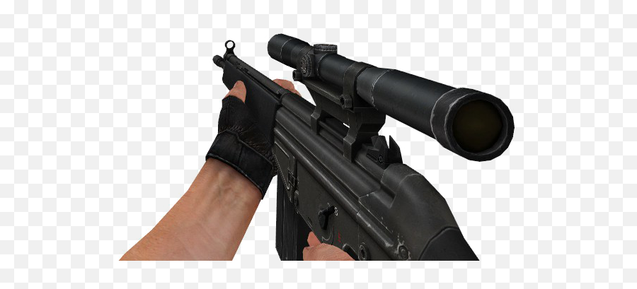 Download Hd V G3sg1 Css - Sniper Gun With Hand Png,Hand With Gun Png