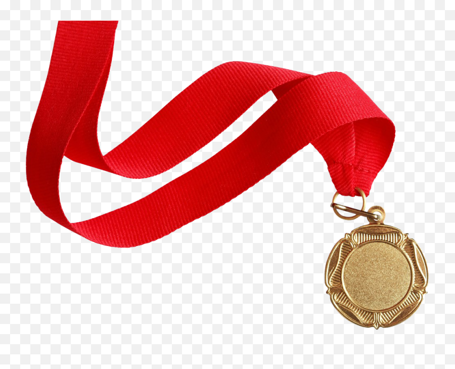 Gold Medal With Red Ribbon Png - Gold Medal With Ribbon Png,Gold Medal Png