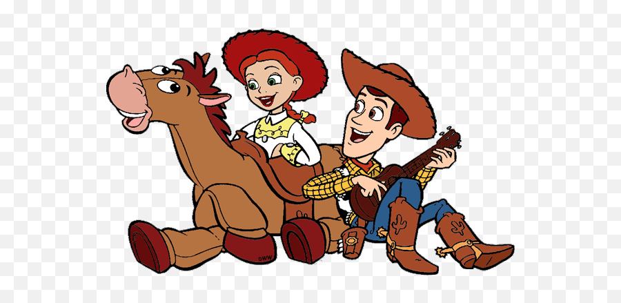 Jessie And Bullseye Toy Story Clipart - Woody E Jessie Desenho Png,Jessie Toy Story Png