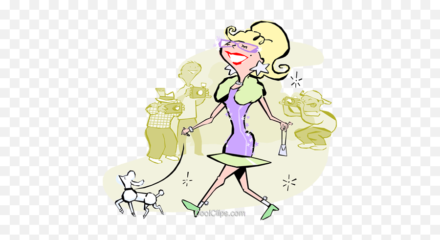 Woman Walking Dog With Paparazzi Royalty Free Vector Clip - Illustration Png,Paparazzi Png