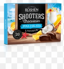 Roshen Shooters Dark Chocolate With Piña Colada Filling 150g Png Pina