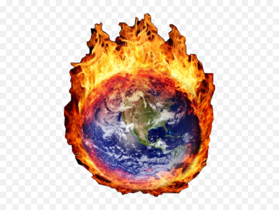 Globalwarming Earth Fire Sticker By Randomrrb - Earth Png,Earth On Fire Png