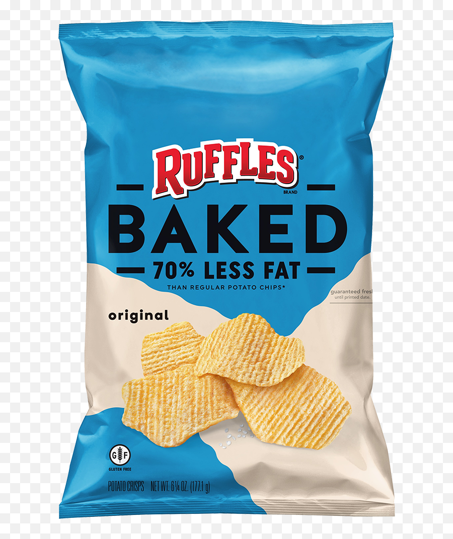 Ruffles Baked Original Potato Crisps Fritolay - Baked Lays Sour Cream And Onion Png,Potato Chips Png