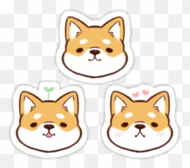 Shiba Inus Original Set Stickers By Cveline Redbubble - Kawaii Shiba Inu Stickers Png,Shiba Inu Png