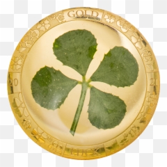 Palau - 2021 Dollar Four Leaf Clover in Gold png